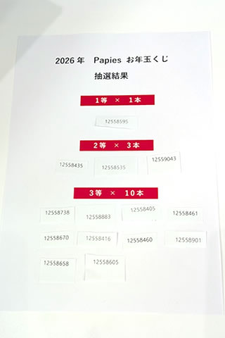Papiesお年玉くじ 結果